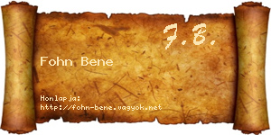 Fohn Bene névjegykártya